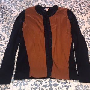 Navy/Camel Cardigan Size S